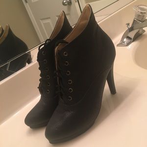 Black lace up heels